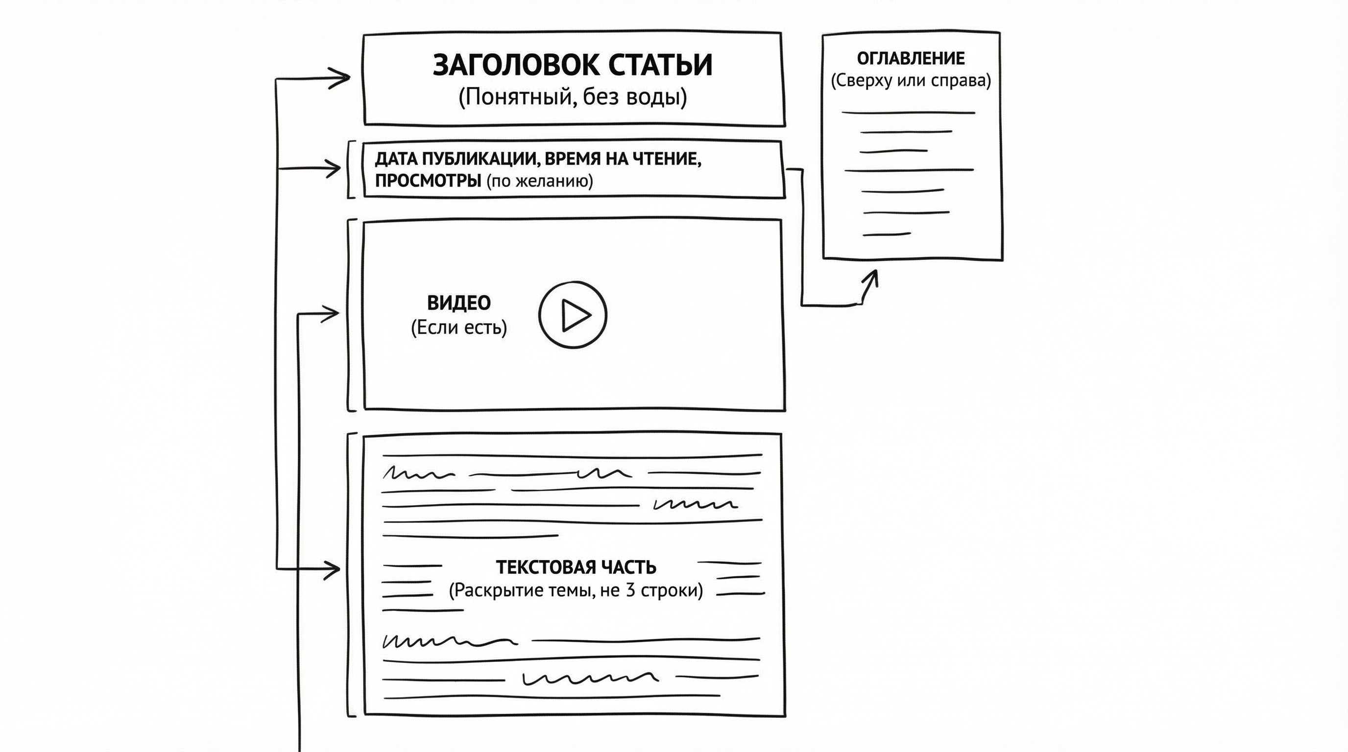 Структура статьи на сайте в разделе Блог