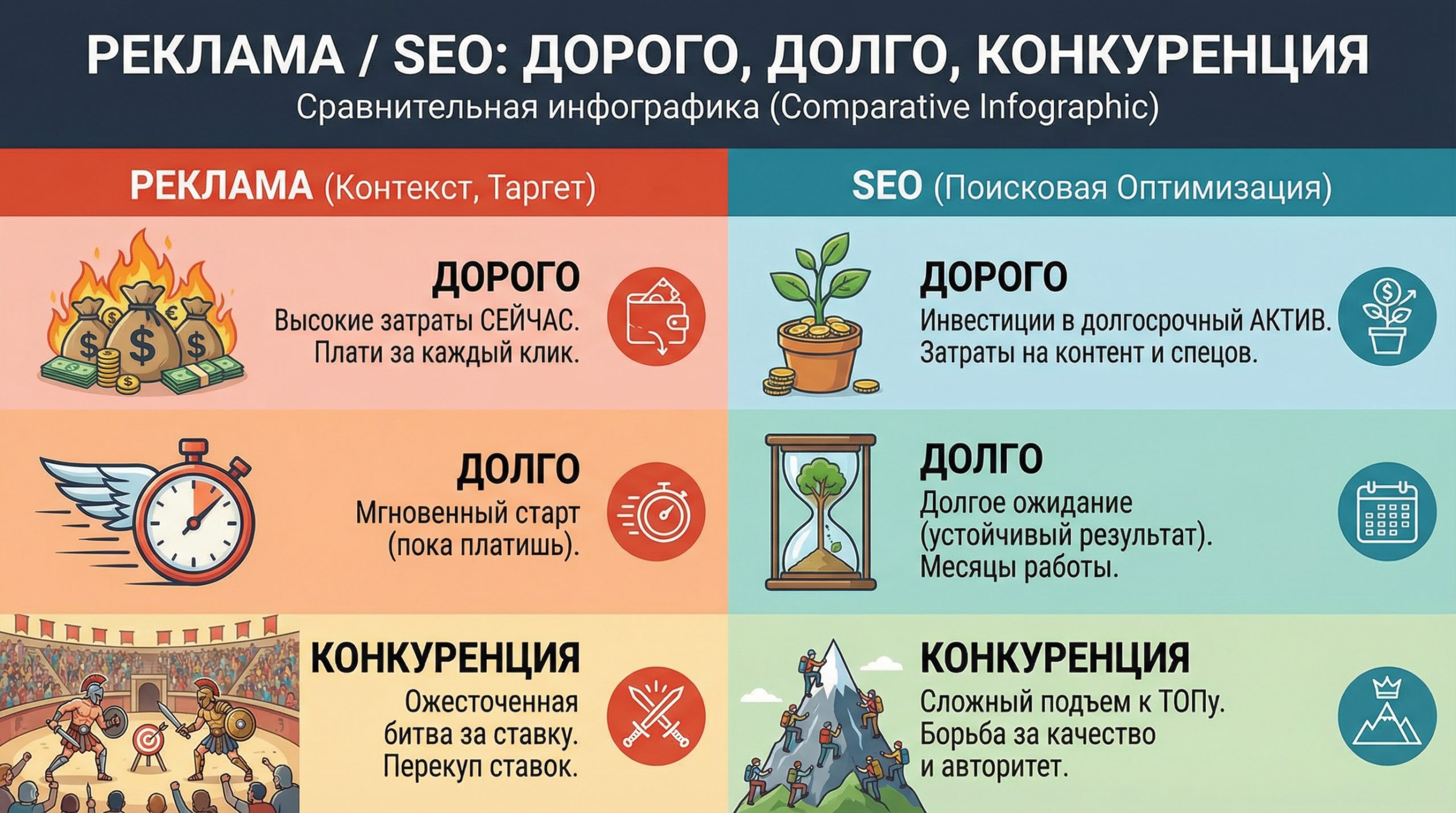SEO Контекст долго и дорого